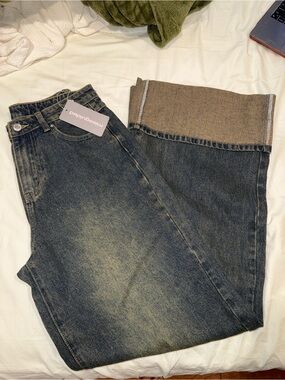 Missguided high waisted wide leg jeans